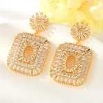 Staple Big Copper or Brass Dangle Earrings