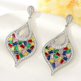 Wholesale Platinum Plated Copper or Brass Dangle Earrings