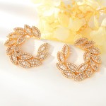 Leaf White Dangle Earrings 