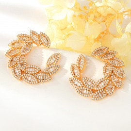 Leaf White Dangle Earrings 