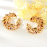 Charming Colorful Gold Plated Dangle Earrings Wholesale Price