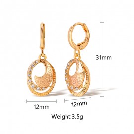 Fashion Cubic Zirconia Copper or Brass Dangle Earrings