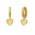 Love & Heart Gold Plated Dangle Earrings with Beautiful Craftmanship