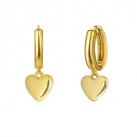 Love & Heart Gold Plated Dangle Earrings with Beautiful Craftmanship