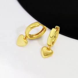 Love & Heart Gold Plated Dangle Earrings with Beautiful Craftmanship