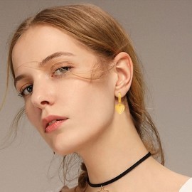 Love & Heart Gold Plated Dangle Earrings with Beautiful Craftmanship