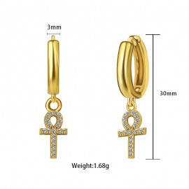 Delicate Cross Dangle Earrings 