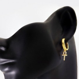 Delicate Cross Dangle Earrings 