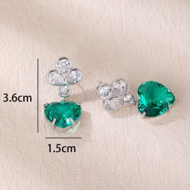 Sparkling Love & Heart Big Dangle Earrings from Top Designer