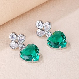Sparkling Love & Heart Big Dangle Earrings from Top Designer