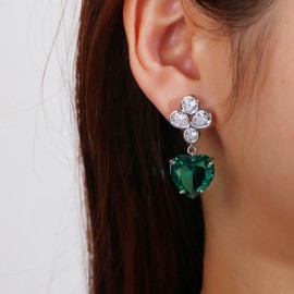 Sparkling Love & Heart Big Dangle Earrings from Top Designer