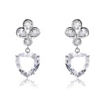 Platinum Plated White Dangle Earrings