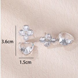 Platinum Plated White Dangle Earrings