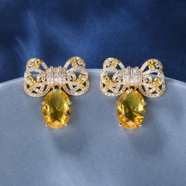 Recommended Gold Plated Yellow Dangle Earrings from Top Designer