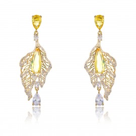 Fashionable Big Cubic Zirconia Dangle Earrings