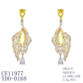 Fashionable Big Cubic Zirconia Dangle Earrings