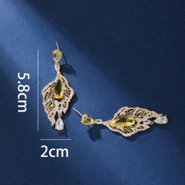 Fashionable Big Cubic Zirconia Dangle Earrings