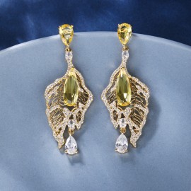 Fashionable Big Cubic Zirconia Dangle Earrings
