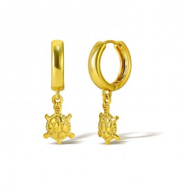 Staple Small Gold Plated Dangle Earrings
