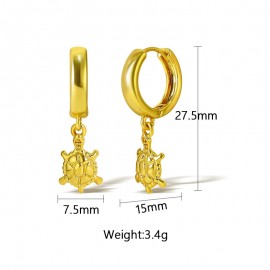 Staple Small Gold Plated Dangle Earrings