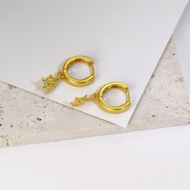 Staple Small Gold Plated Dangle Earrings
