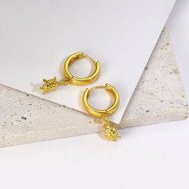 Staple Small Gold Plated Dangle Earrings