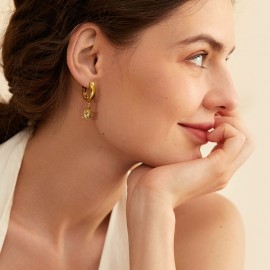 Staple Small Gold Plated Dangle Earrings