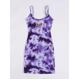 Butterfly Print Tie Dye Dress