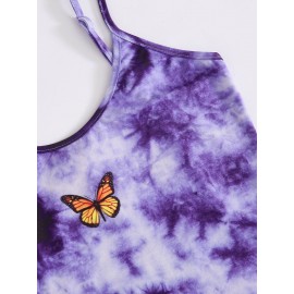 Butterfly Print Tie Dye Dress