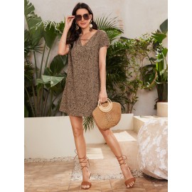 Dalmatian Print Keyhole Dress