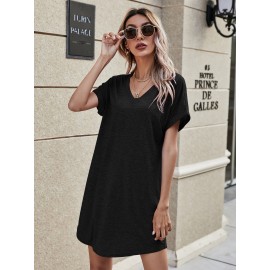 Space Dye V Neck Tee Dress
