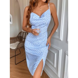 Allover Print Split Hem  Dress