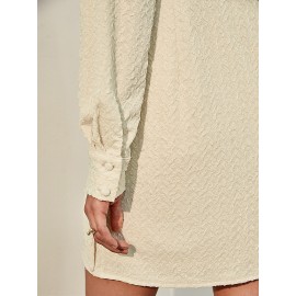 Solid Wrap Tie Side Dress