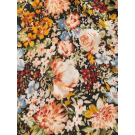 Grunge Floral Print Tie Front Flounce Sleeve Mesh Dress