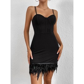 Fringe Trim Bodycon Dress