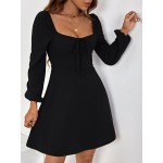 Sweetheart Neck Knot Front Dress