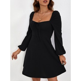 Sweetheart Neck Knot Front Dress